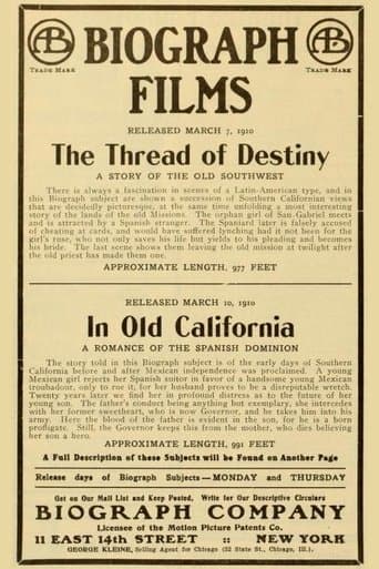 Movie poster for In Old California