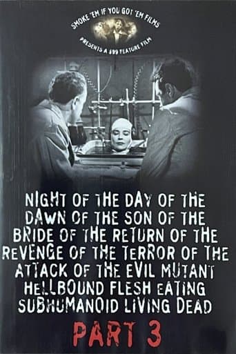 Movie poster for Night of the Day of the Dawn of the Son of the Bride of the Return of the Revenge of the Terror of the Attack of the Evil, Mutant, Hellbound, Flesh-Eating Subhumanoid Zombified Living Dead, Part 3