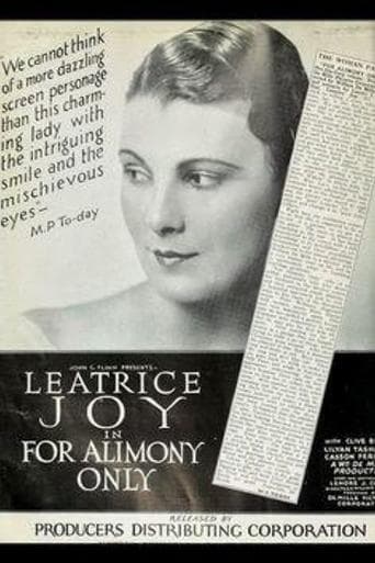 Movie poster for For Alimony Only