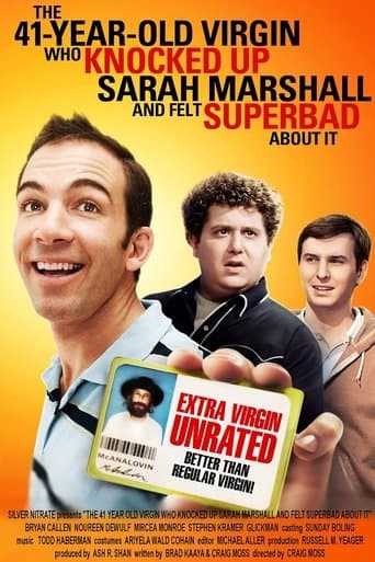 Movie poster for The 41–Year–Old Virgin Who Knocked Up Sarah Marshall and Felt Superbad About It