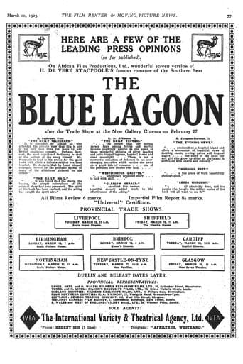 Movie poster for The Blue Lagoon