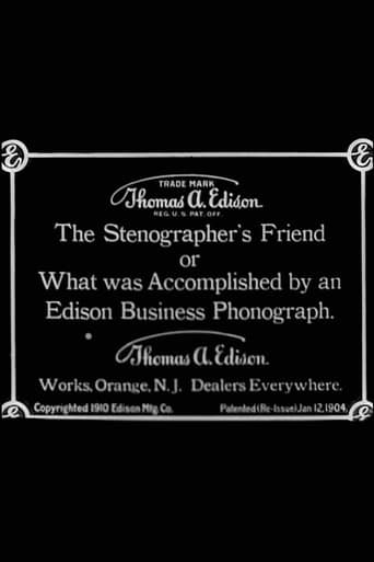 Movie poster for The Stenographer's Friend; Or, What Was Accomplished by an Edison Business Phonograph