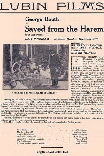 Movie poster for Saved from the Harem