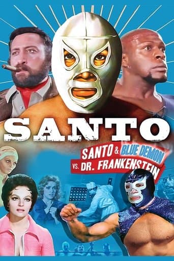 Movie poster for Santo and Blue Demon vs. Dr. Frankenstein